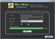My eBay Export screenshot